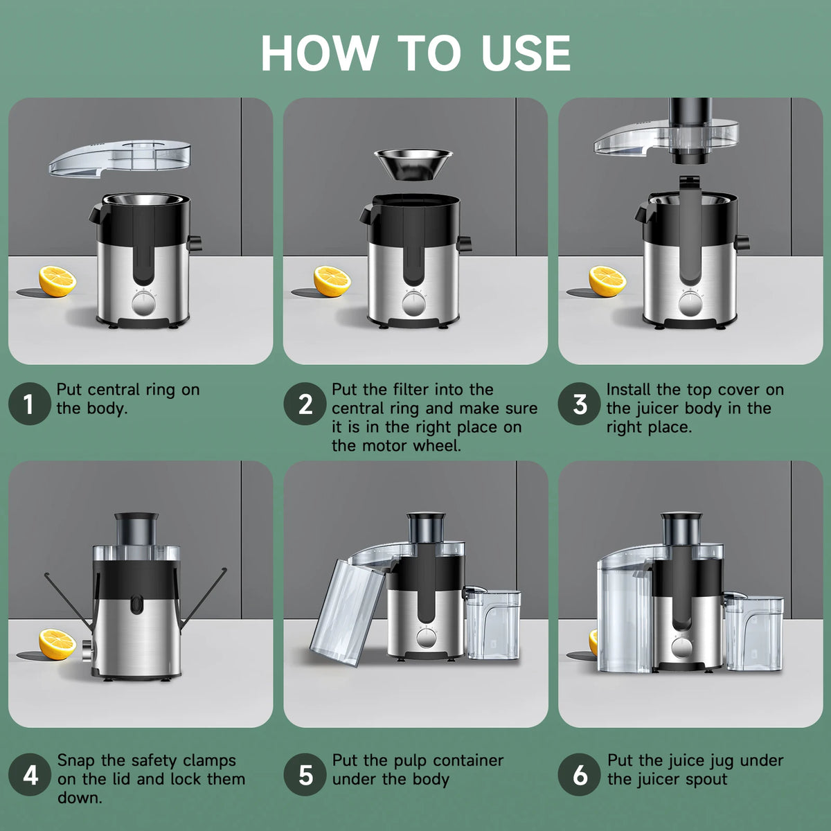 Automatic Fruit And Vegetable Juicer With Stainless Steel Blade