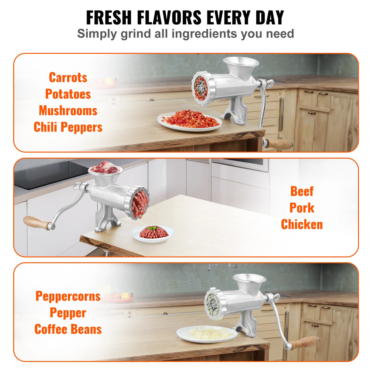 SucceBuy Manual Cast Iron Meat Grinder And Sausage Maker