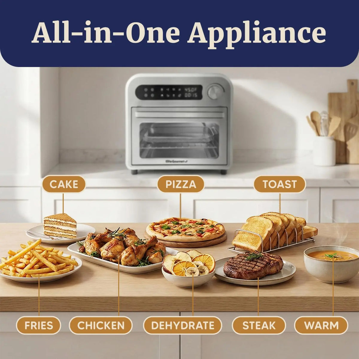 Programmable Air Fryer Convection Oven With Multiple Cooking Functions