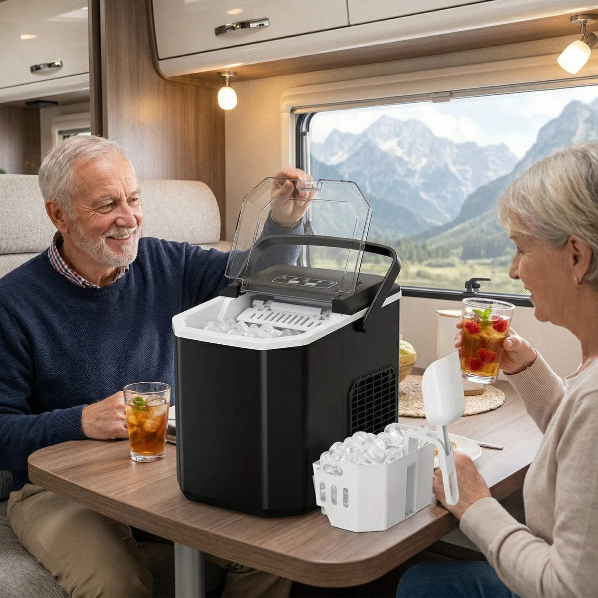 PHILERGO Countertop Ice Maker With Self Cleaning Function