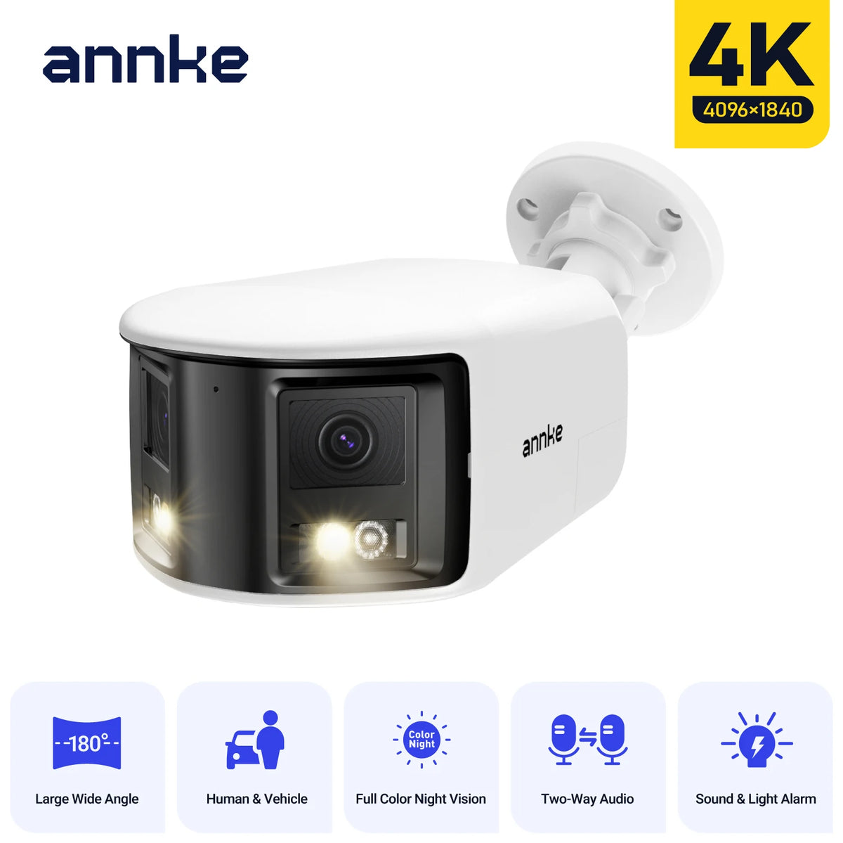 ANNKE 4K Panoramic Dual Lens PoE Security Camera Night Vision