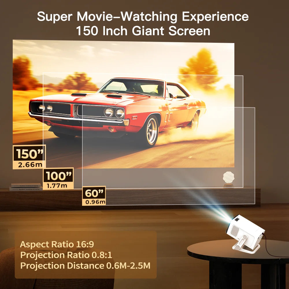 LynCast X1AQ Smart Portable Projector With Android And 4K Support