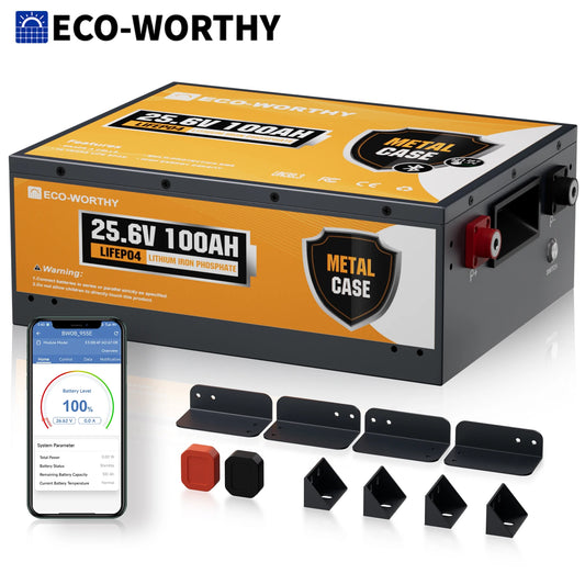 ECO-WORTHY LiFePO4 Lithium Battery With Bluetooth Monitoring