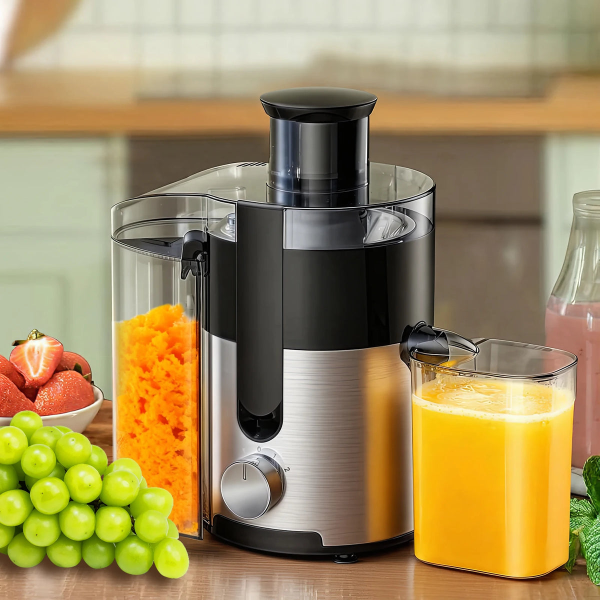 Automatic Fruit And Vegetable Juicer With Stainless Steel Blade