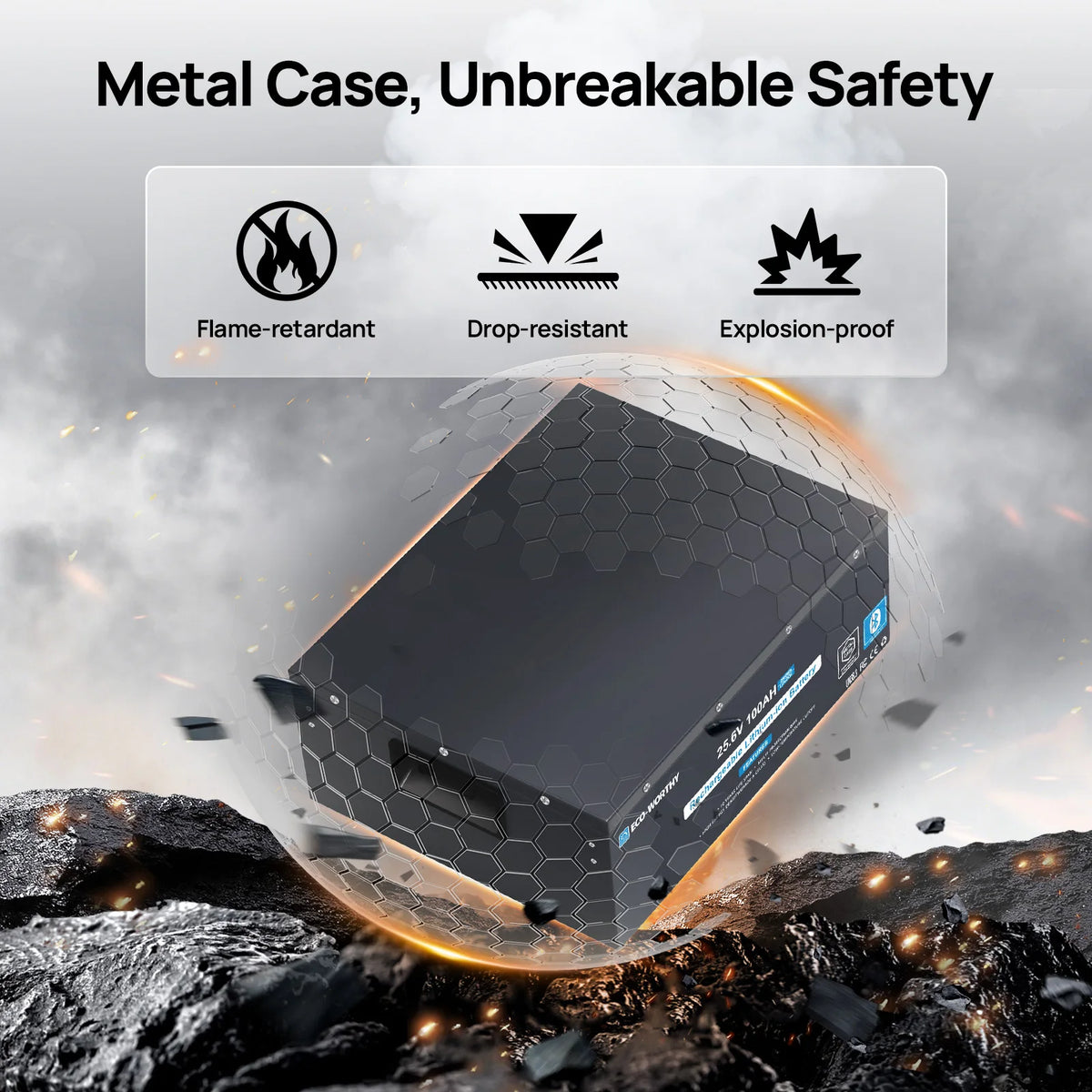 ECO-WORTHY LiFePO4 Lithium Battery With Bluetooth Monitoring