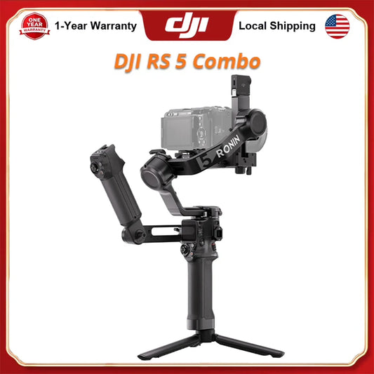 DJI RS 5 Combo | 3-Axis Pro Gimbal for DSLR & Mirrorless | Includes Intelligent Tracking & Briefcase Handle | 1H Charge, 14H Standby