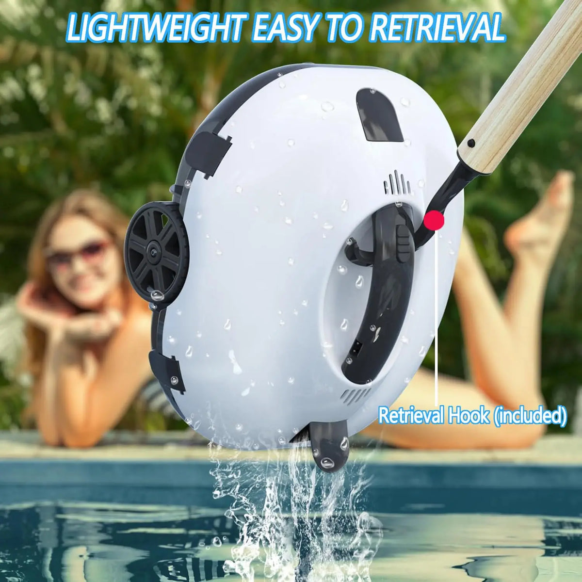 Blossom PC2332 Cordless Robotic Pool Cleaner 120Min Runtime 80㎡ Working Area Self-Parking For Inground Pools
