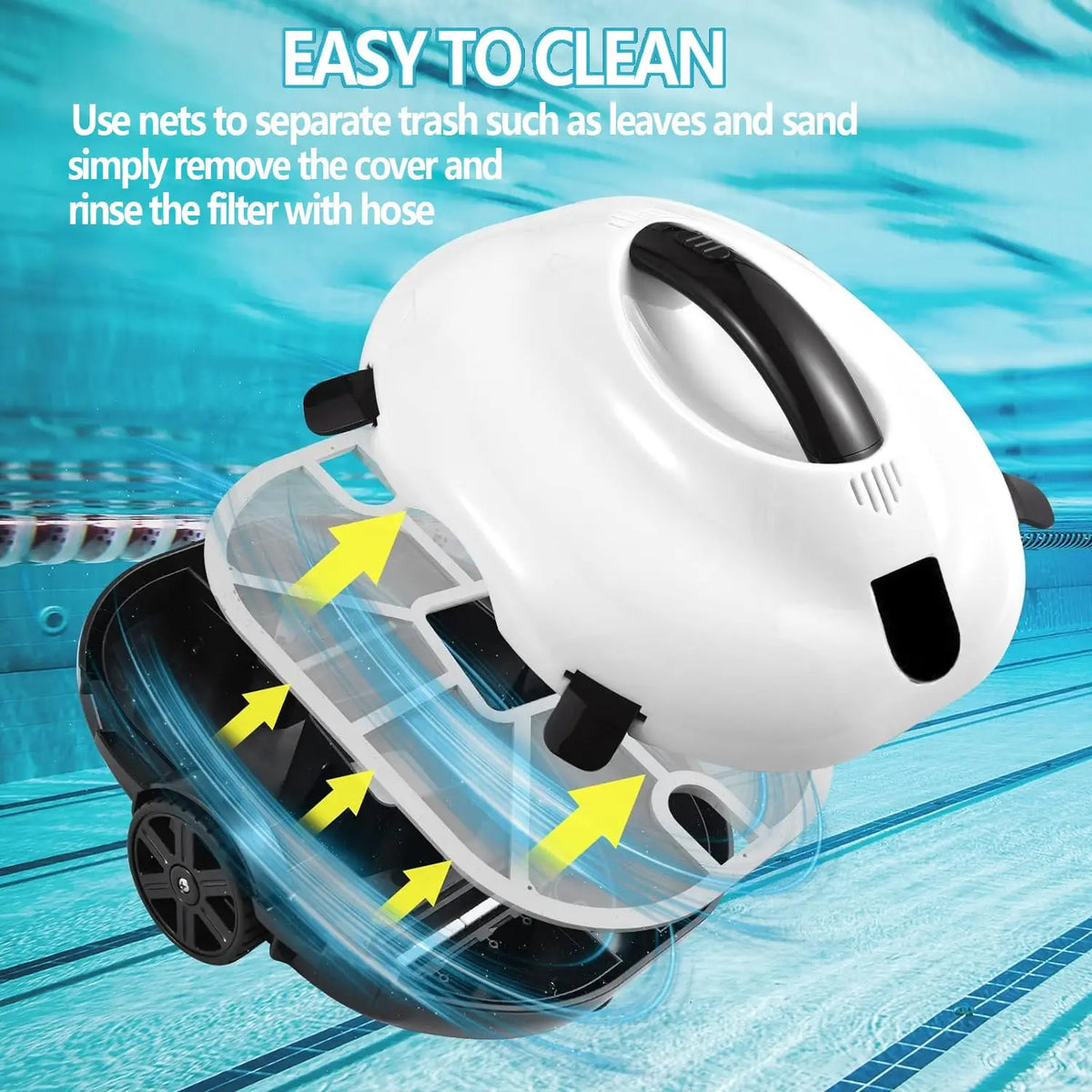 Blossom PC2332 Cordless Robotic Pool Cleaner 120Min Runtime 80㎡ Working Area Self-Parking For Inground Pools