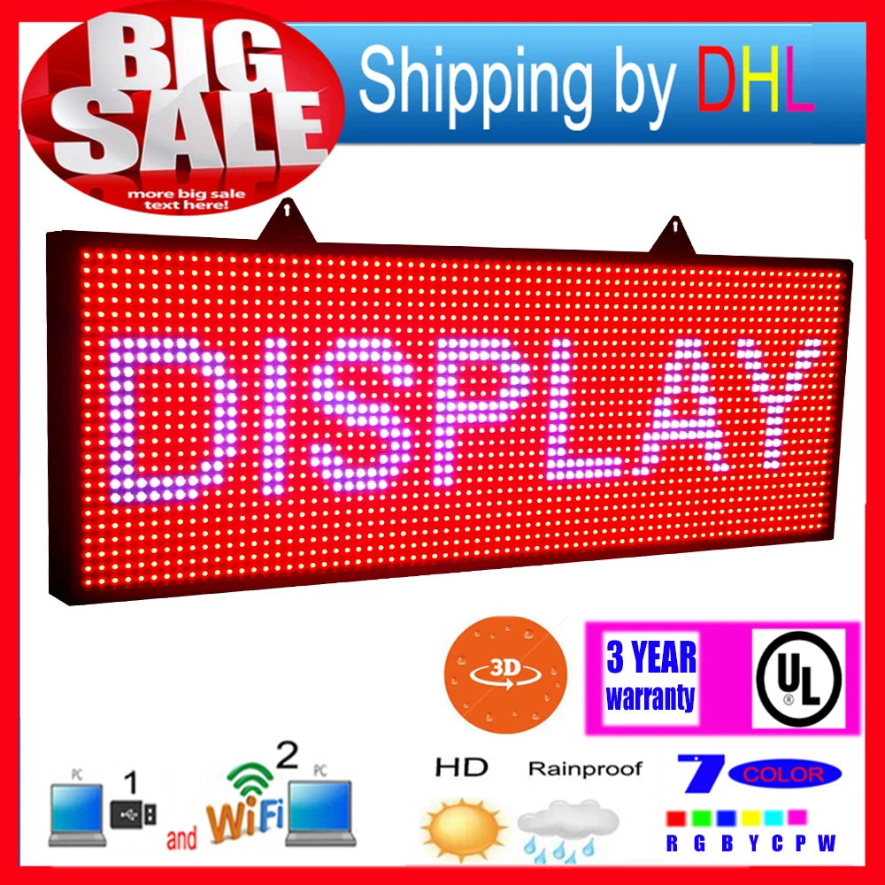 CHENGXIANGUANGDIAN WiFi Programmable P10 RGB Outdoor LED Scrolling Display Sign