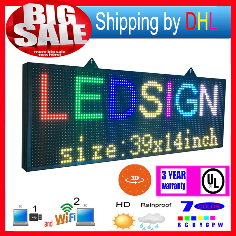 CHENGXIANGUANGDIAN WiFi Programmable P10 RGB Outdoor LED Scrolling Display Sign