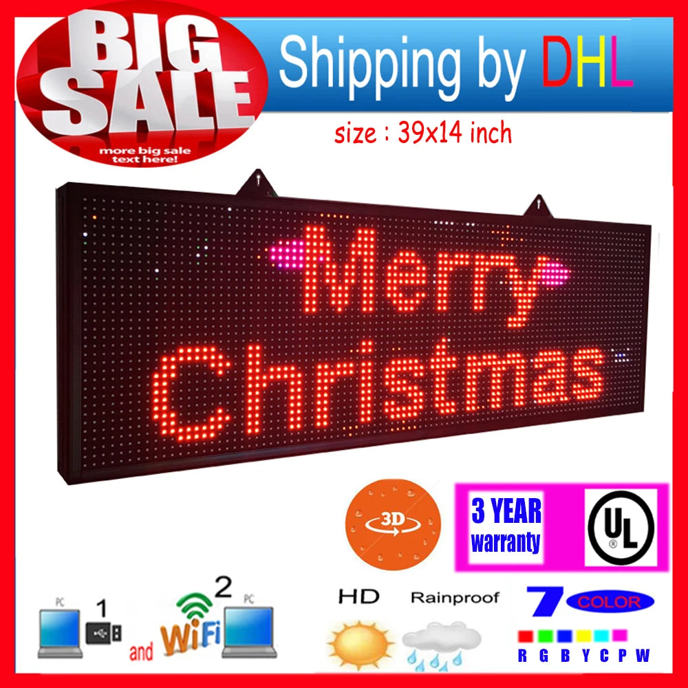 CHENGXIANGUANGDIAN WiFi Programmable P10 RGB Outdoor LED Scrolling Display Sign