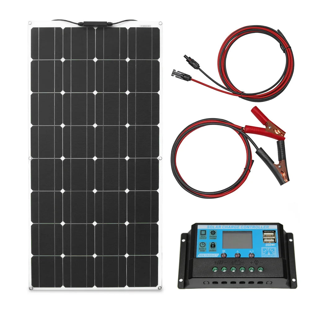 DGSUNLIGHT 100w 200w 12v Portable Solar Panel Flexible 18V 800W Plate Cells Monocrystalline Silicon