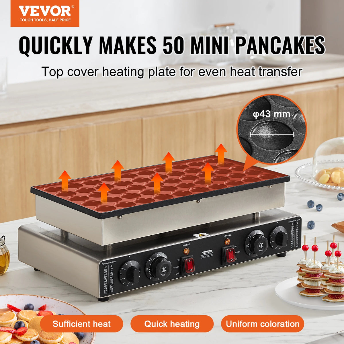 SucceBuy Commercial Dutch Pancake Maker With Dual Control