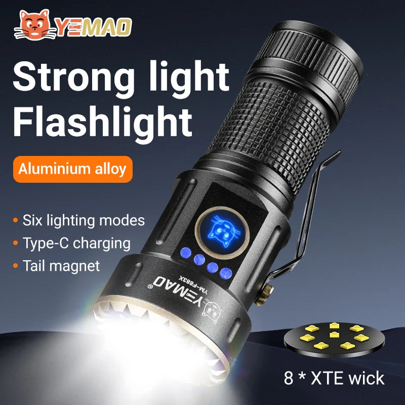 YEMAO F337X Rechargeable LED Flashlight for Camping and Outdoor Use