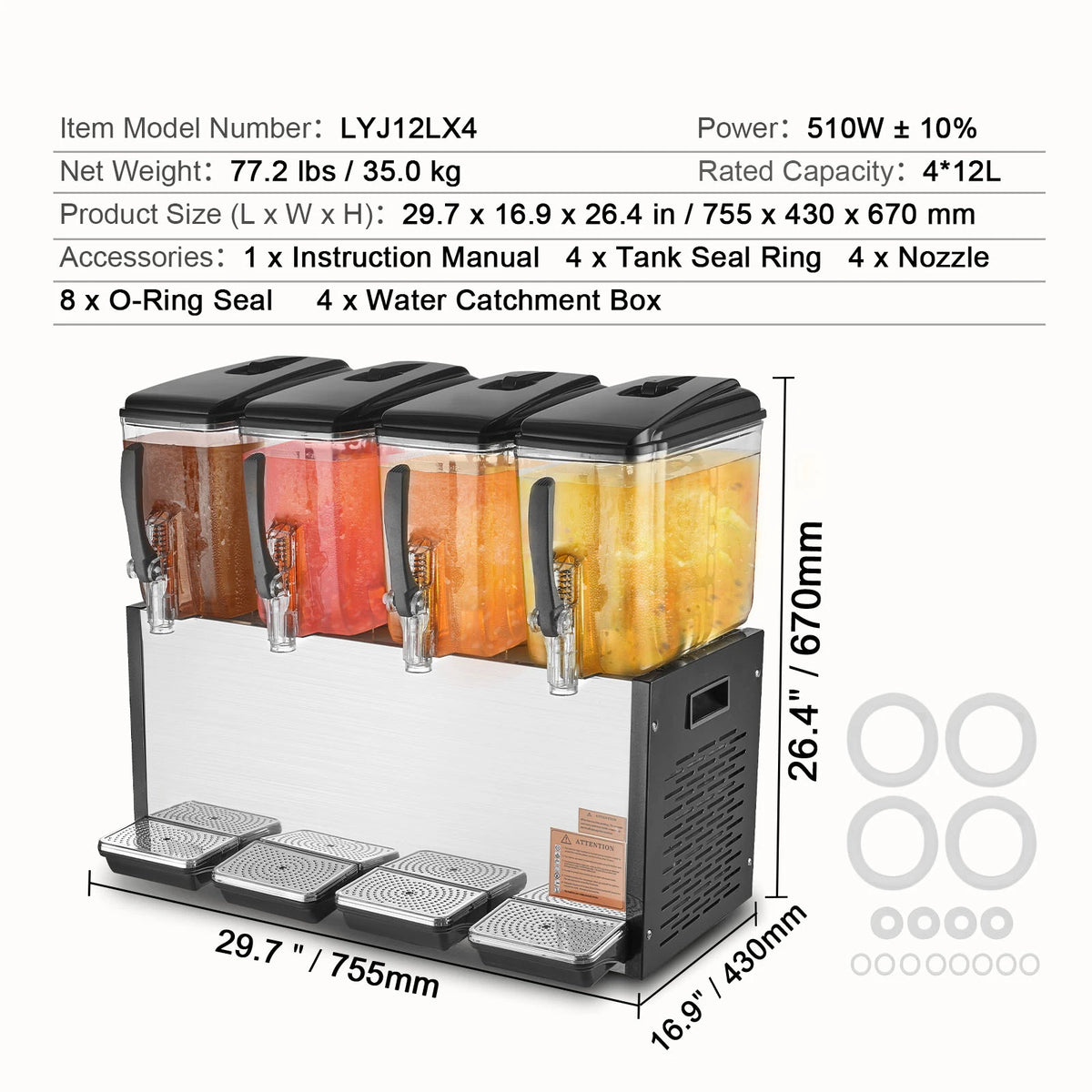 SucceBuy Commercial Beverage Dispenser For Iced Tea And Juice Machine