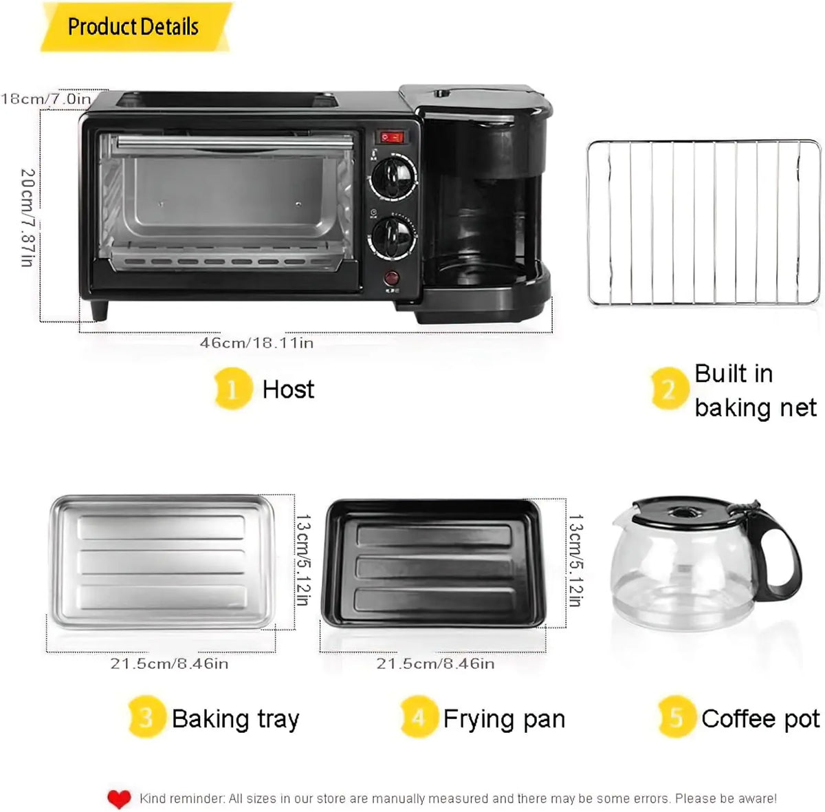 3 In 1 Breakfast Station Oven Coffee Maker And Skillet