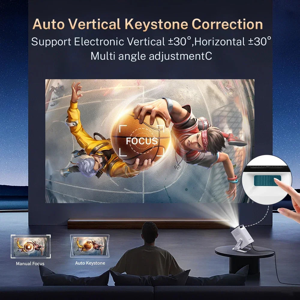 LynCast Portable 1080P Projector With 4K Decoding And WiFi 6