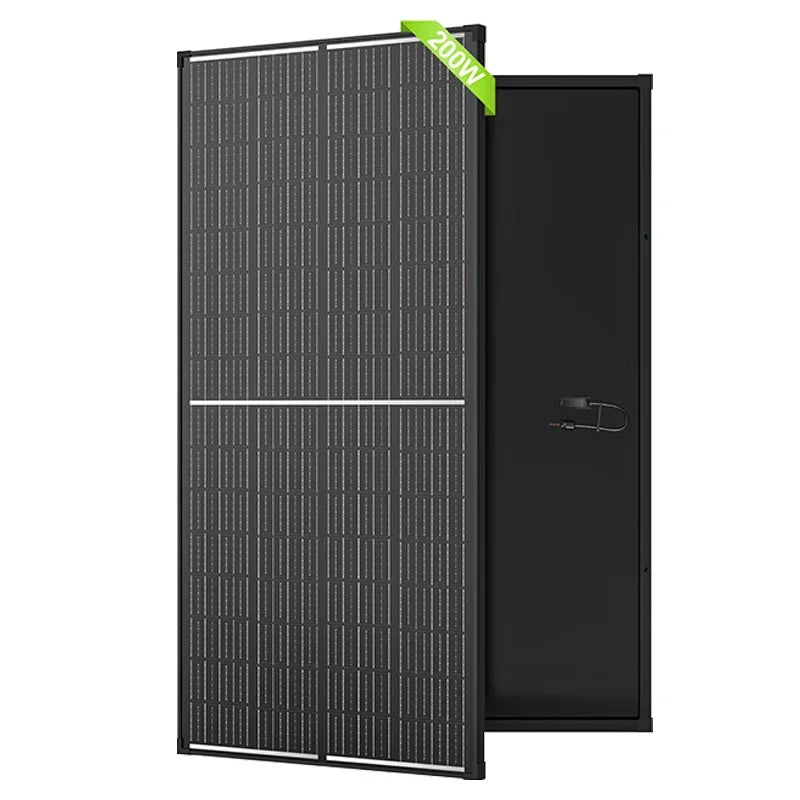 Rvpozwer 12.8V 200W Monocrystalline Solar Panel 18BB N-Type Module Off Grid PV Power Cells Waterproof  For Roof Home Off Grid