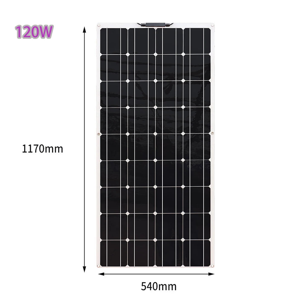 18V Flexible Solar Panels 50W 100W 120W Solar Balcony Photovoltaic Panel for Home Car Boat Camper 12V Battery Charger Waterproof