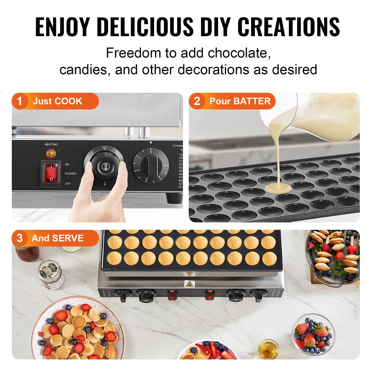 SucceBuy Commercial Nonstick Dorayaki Maker With Dual Temperature Controls
