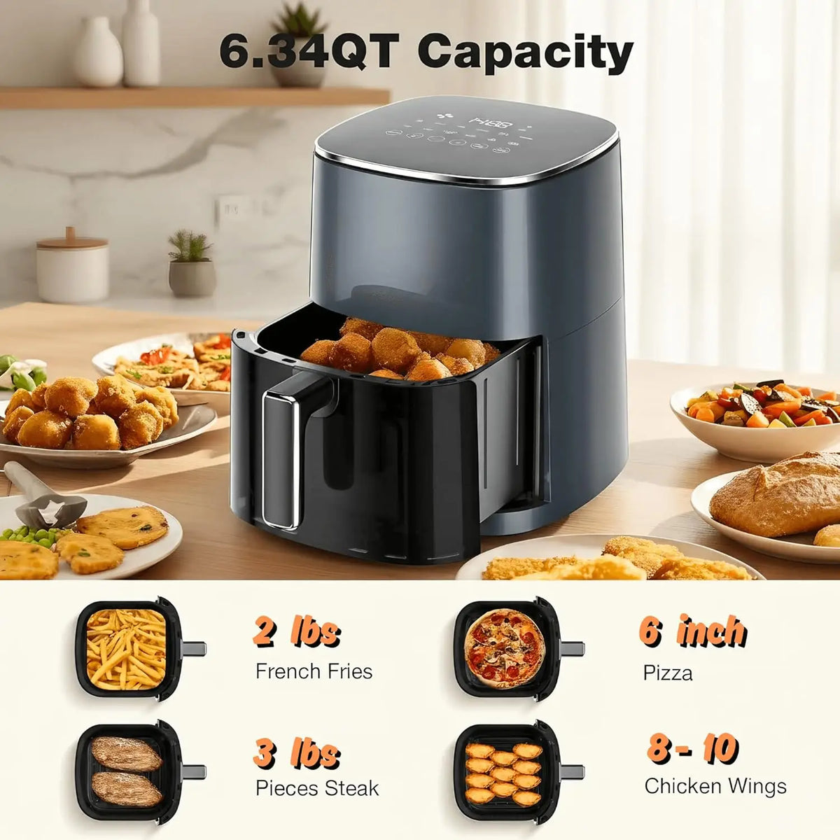 12 Function Air Fryer Oven With Clear Viewing Window