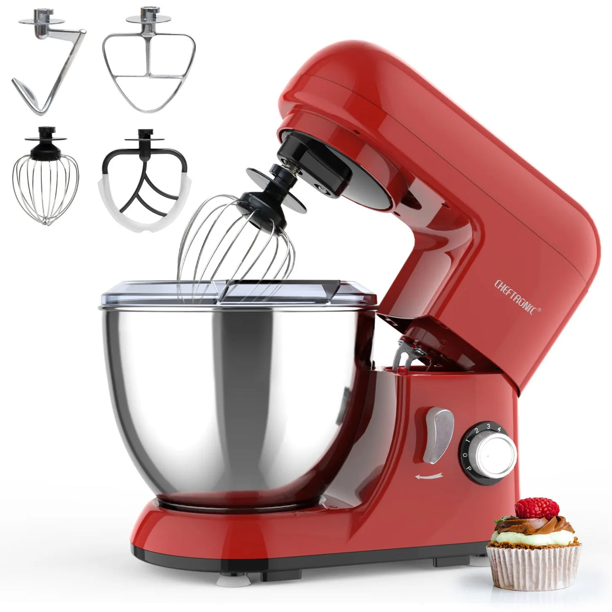 Cheftronic Tilt Head Electric Stand Mixer With Dough Hook