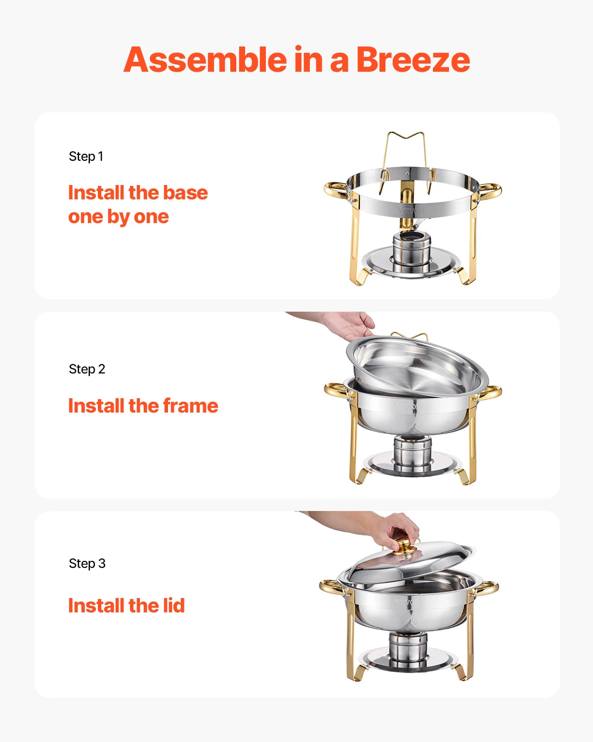 SucceBuy Stainless Steel Chafing Dish Buffet Set for Catering
