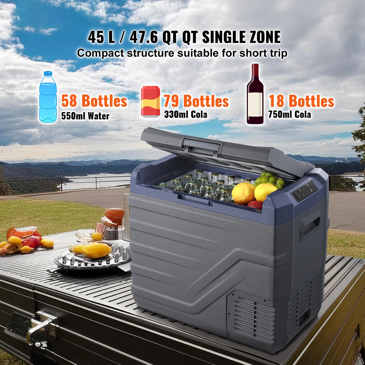 SucceBuy Portable Car Refrigerator Dual Zone Compressor Freezer