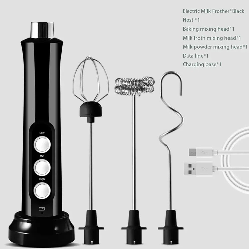 Stonego Rechargeable Milk Frother With Stainless Steel Whisks