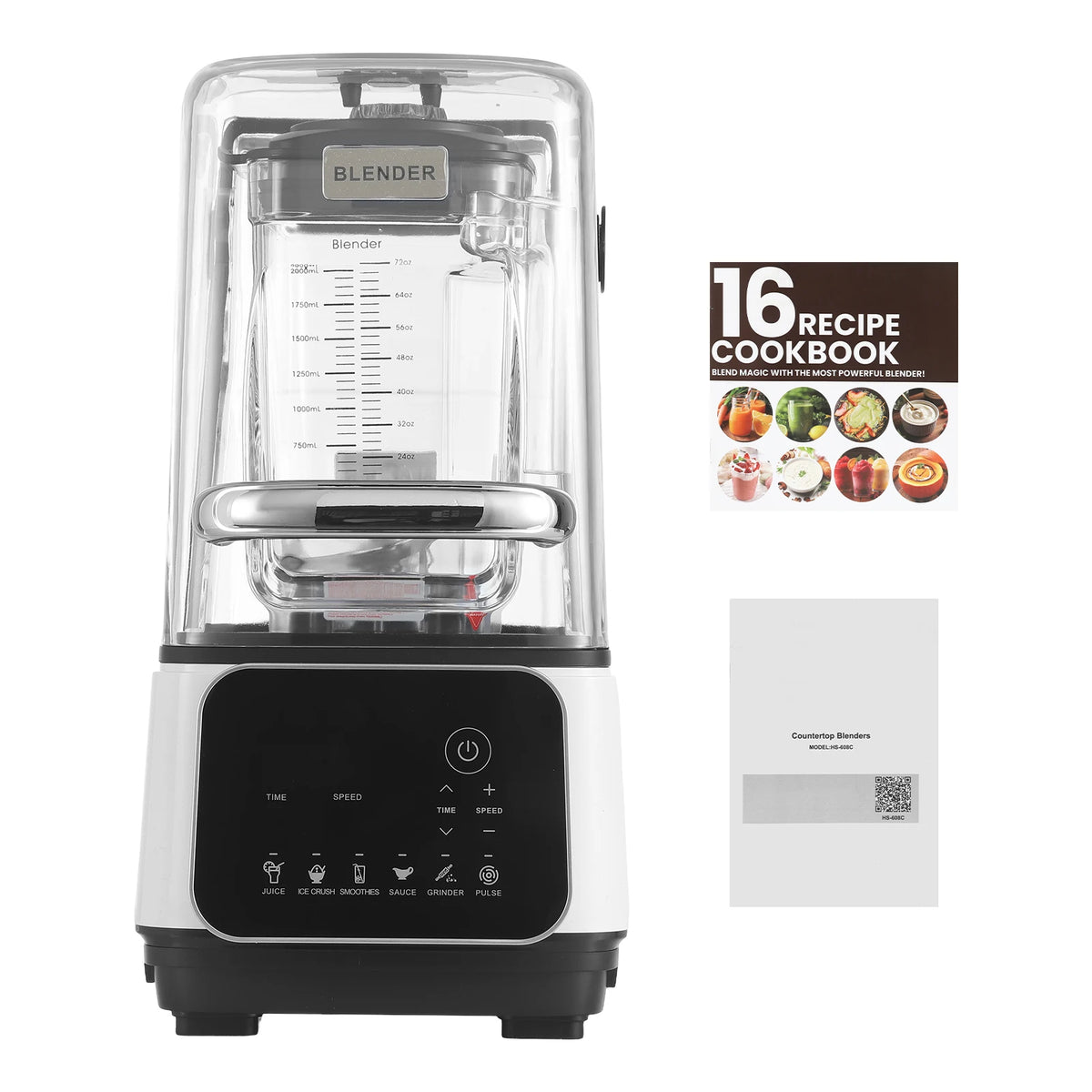 SucceBuy Professional Countertop Blender With Shield And Preset Controls