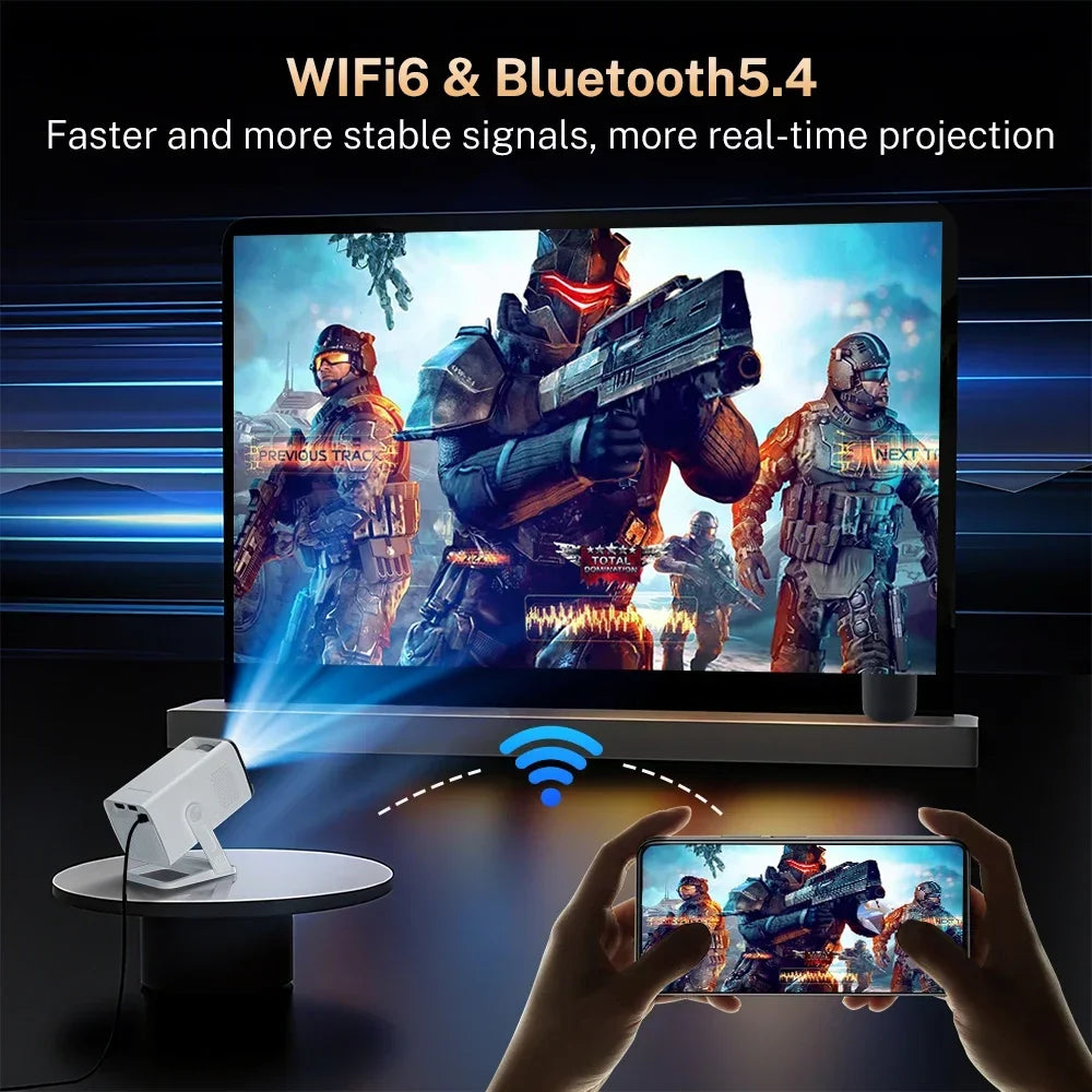 LynCast Portable 1080P Projector With 4K Decoding And WiFi 6