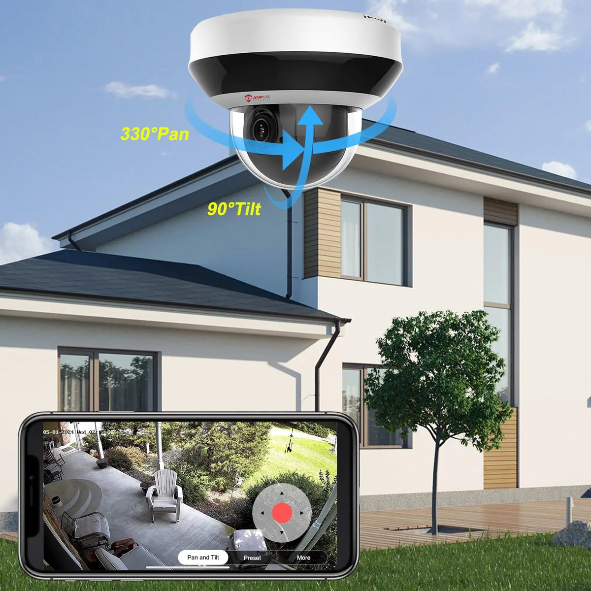 Anpviz 4MP PoE PTZ IP Dome Camera With Optical Zoom