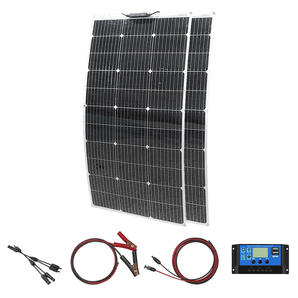 Asunerge Flexible Monocrystalline Solar Panel For 12 Volt System