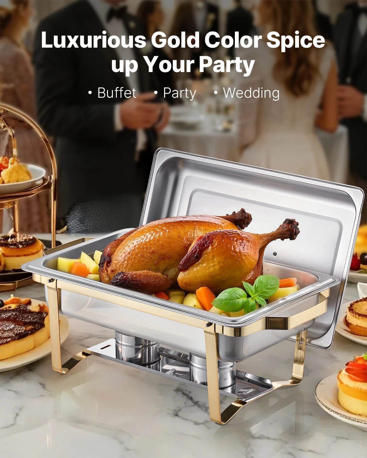 SucceBuy Stainless Steel Chafing Dish Buffet Catering Server Set