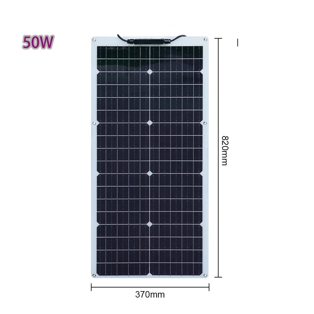 18V Flexible Solar Panels 50W 100W 120W Solar Balcony Photovoltaic Panel for Home Car Boat Camper 12V Battery Charger Waterproof