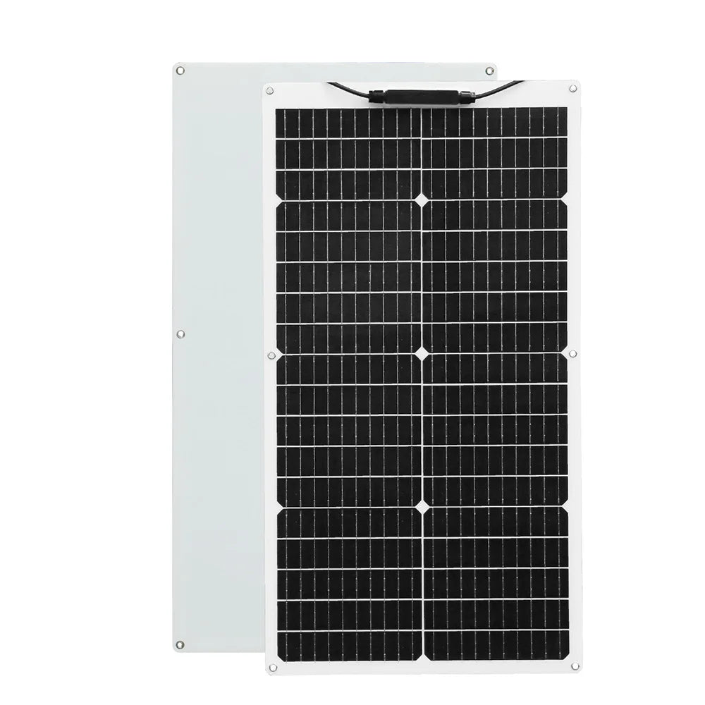 1-2pcs 50W Solar Panel Kit Complete 100W 12V High Efficiency Mono Cell Flexible Solar Panels With Charge Controller PV Cable
