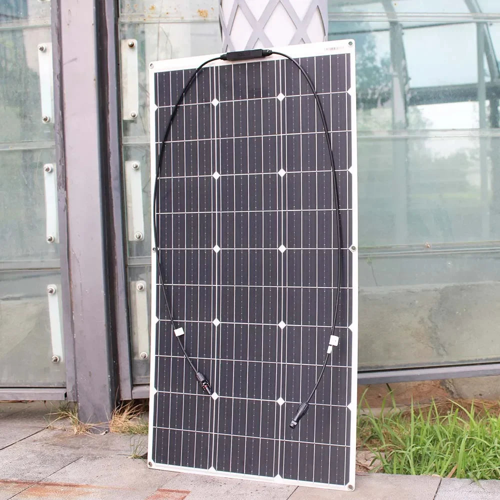 100W Flexible Monocrystalline Solar Panel Waterproof for Car Boat Home 12V Battery Charger