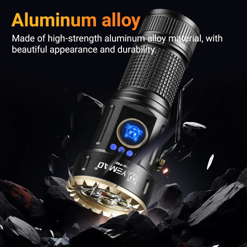 YEMAO F337X Rechargeable LED Flashlight for Camping and Outdoor Use