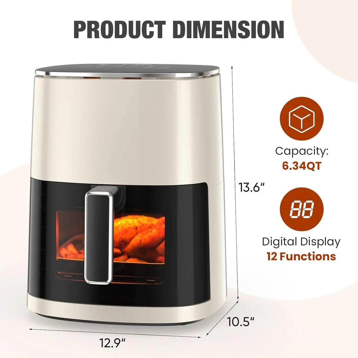 Air Fryer With Viewing Window And Rapid Air Crisp Technology