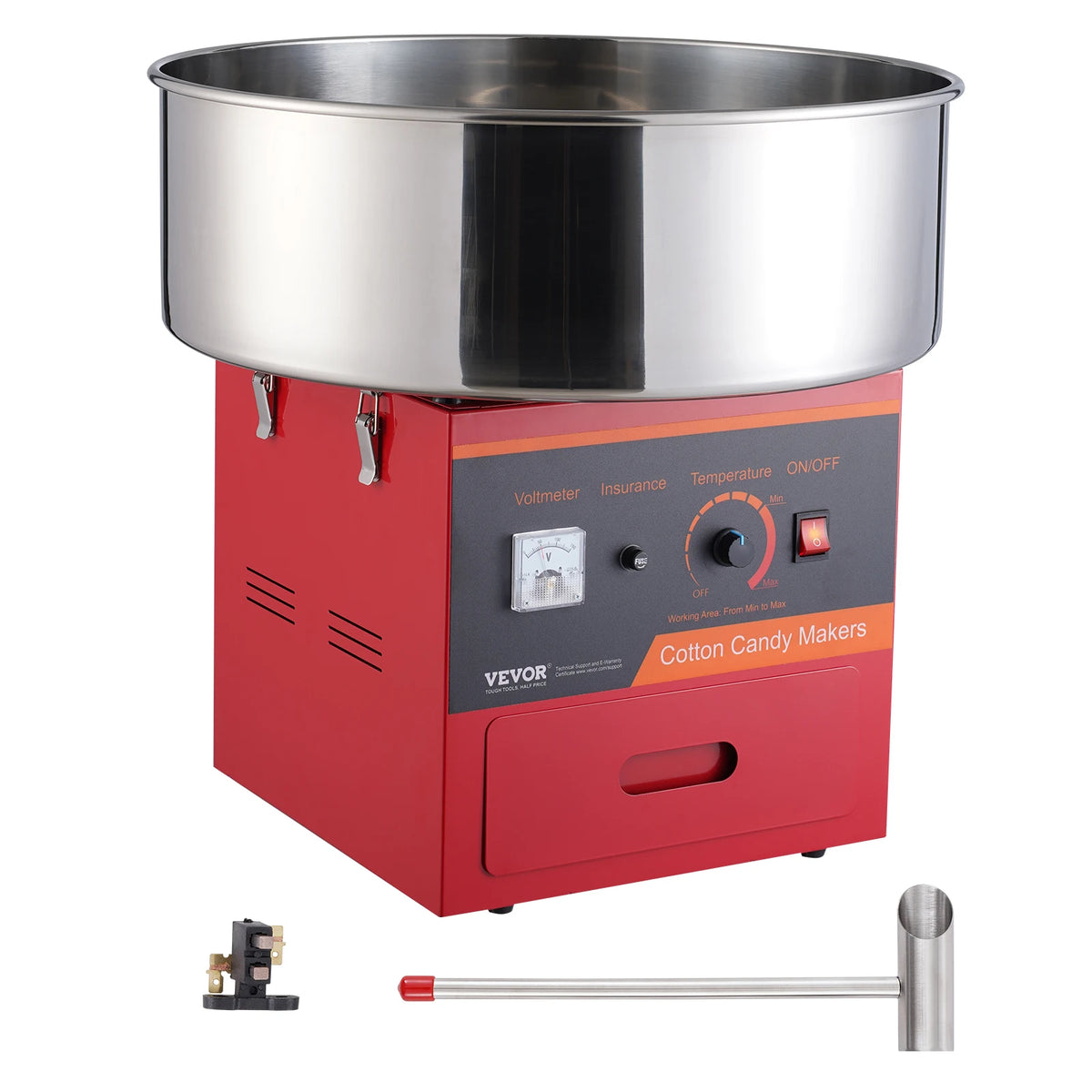 SucceBuy Commercial Electric Cotton Candy Machine With Stainless Steel Bowl