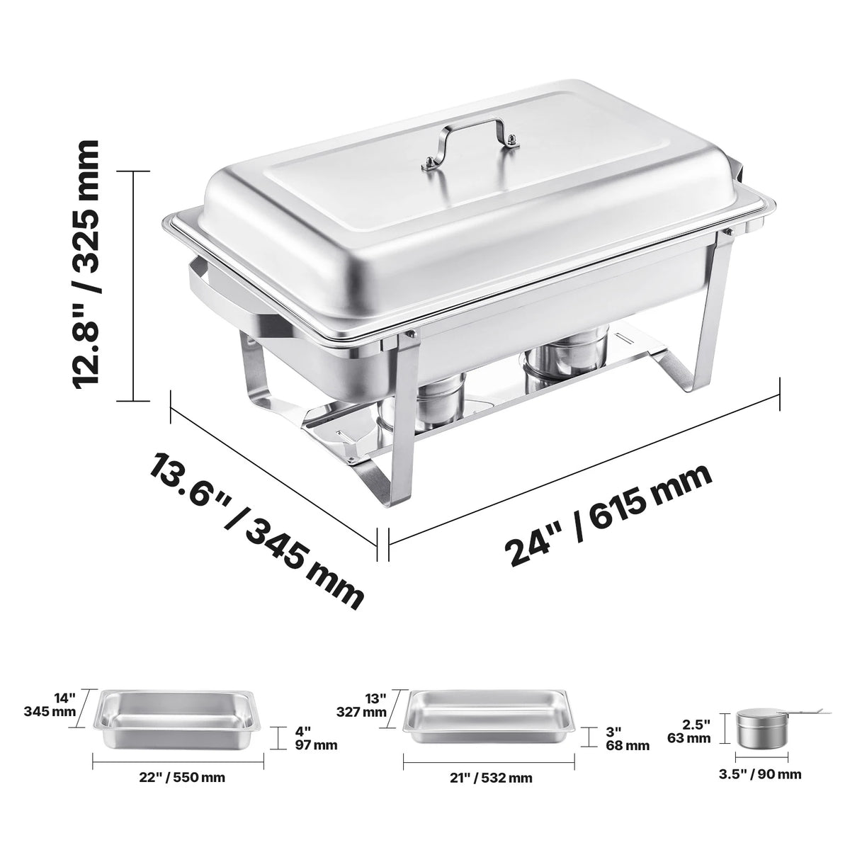 SucceBuy Stainless Steel Chafing Dish Buffet Serving Set
