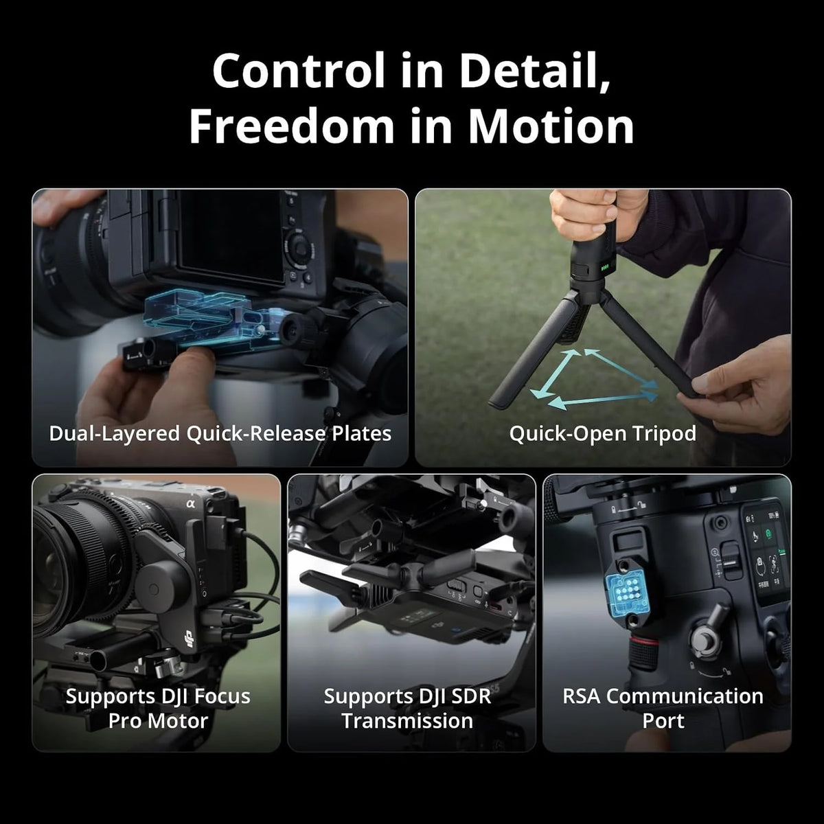 DJI RS 5 Combo | 3-Axis Pro Gimbal for DSLR & Mirrorless | Includes Intelligent Tracking & Briefcase Handle | 1H Charge, 14H Standby