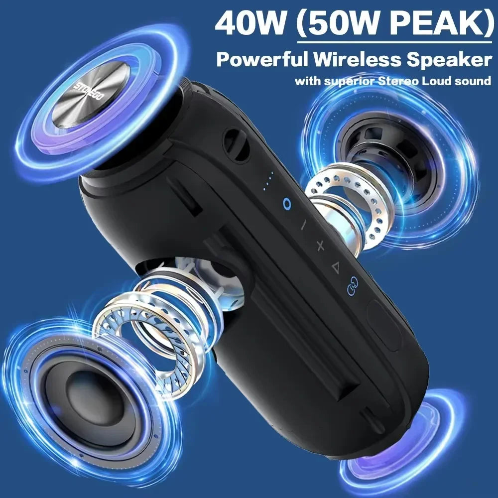 STONEGO Cyberpunk Wireless Bluetooth Speakers With RGB LED Lighting