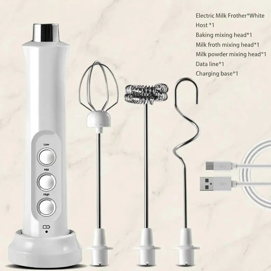 Stonego Rechargeable Milk Frother With Stainless Steel Whisks