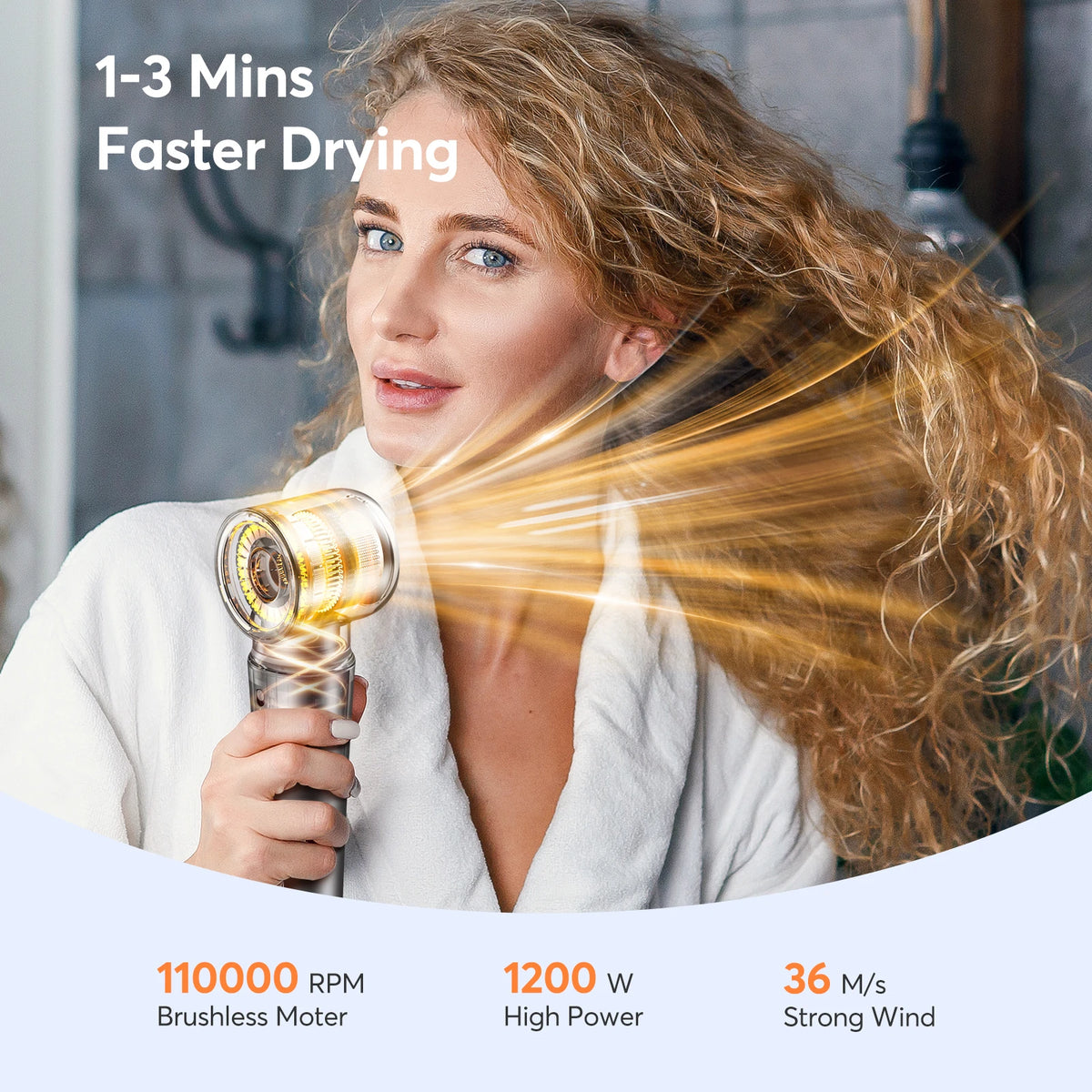 BOPCAL Hair Dryer Hot Air Brush With Anion Styling Function
