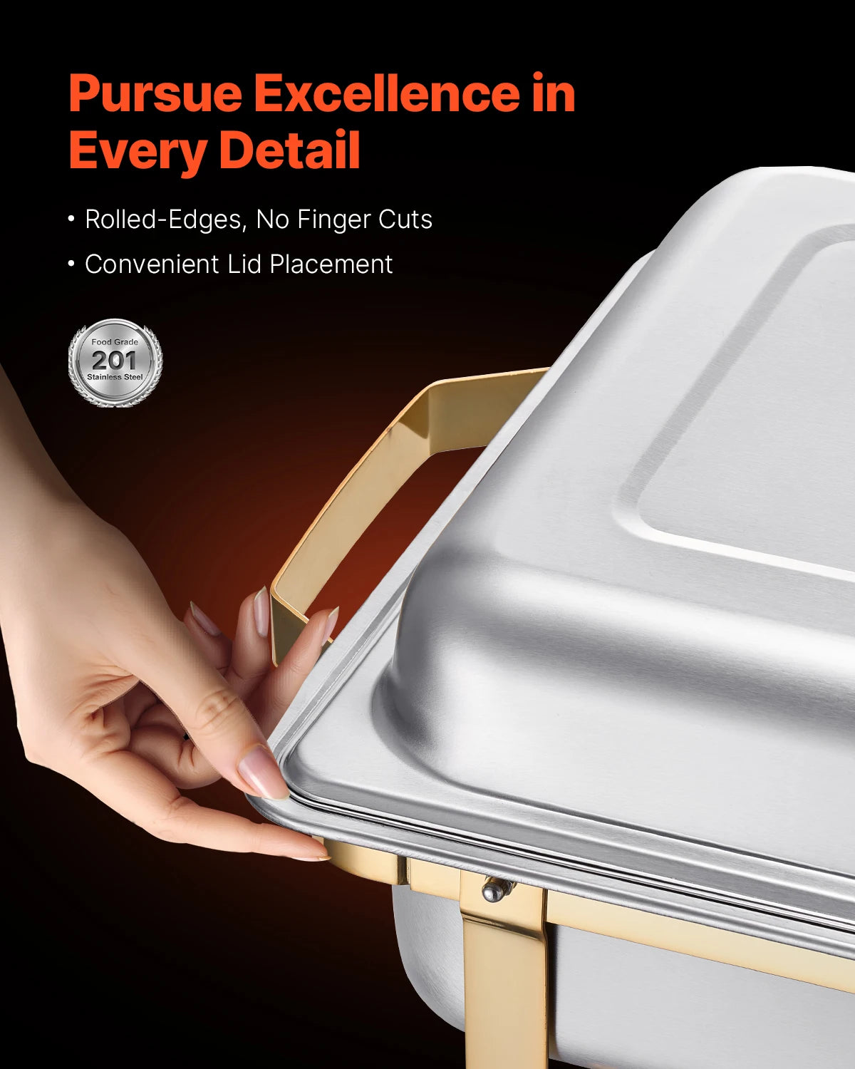 SucceBuy Stainless Steel Chafing Dish Buffet Catering Server Set