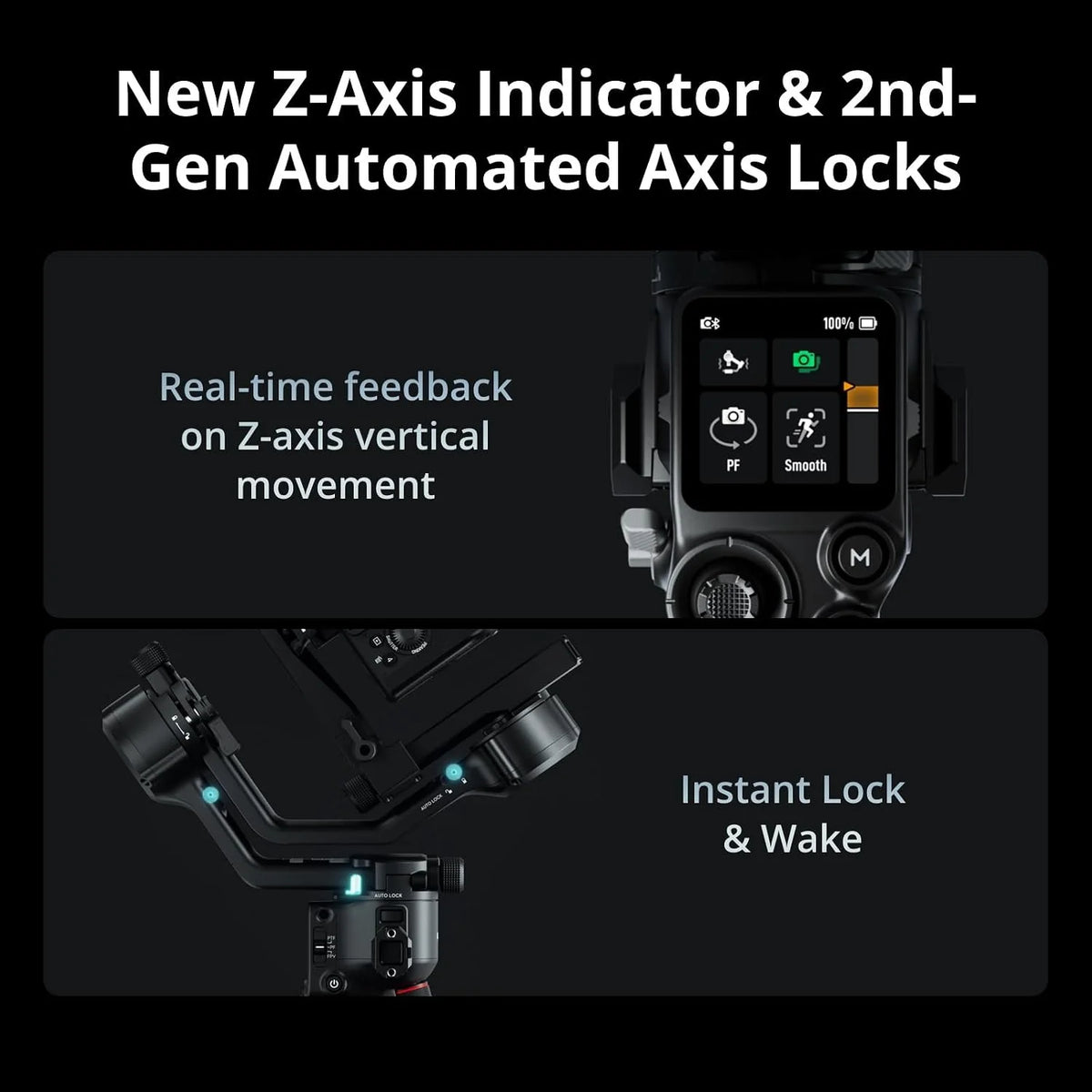DJI RS 5 Gimbal Stabilizer for Camera, Canon/Sony/Nikon/Fujifilm | Fine-Tuning Knobs, 2nd-Gen Automated Axis Locks, Quick-Open Tripod, Z-Axis Indicator