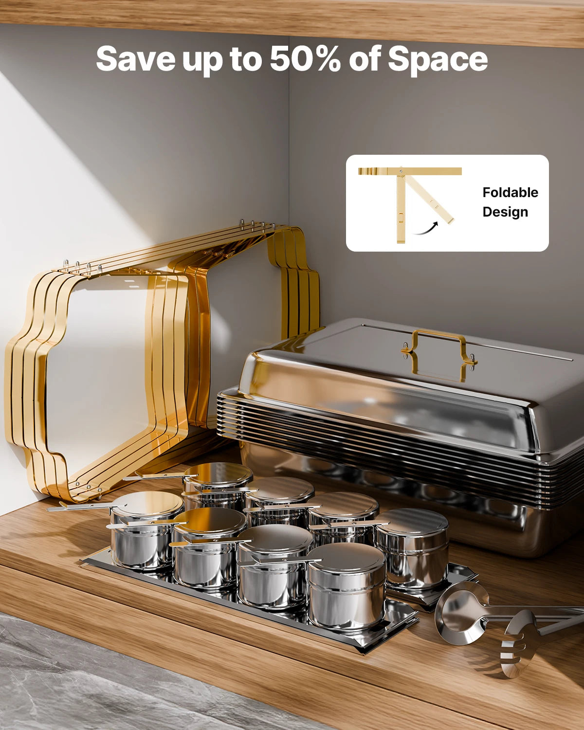 SucceBuy Stainless Steel Chafing Dish Buffet Serving Set
