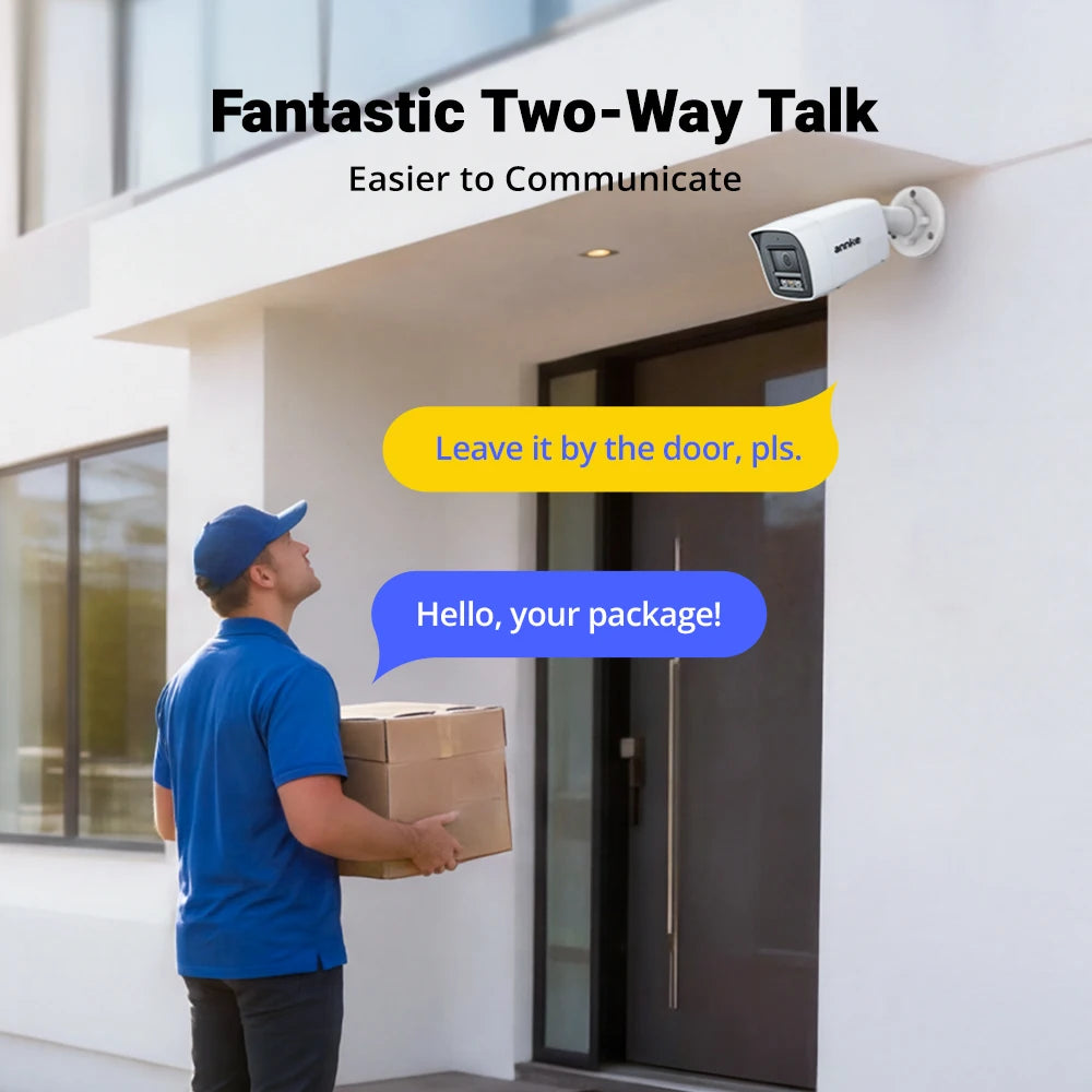 ANNKE 5MP PoE IP Security Bullet Camera 2.8MM Lens Super HD Camera human & Vehicle Detection, Built-in Mic Surveillance