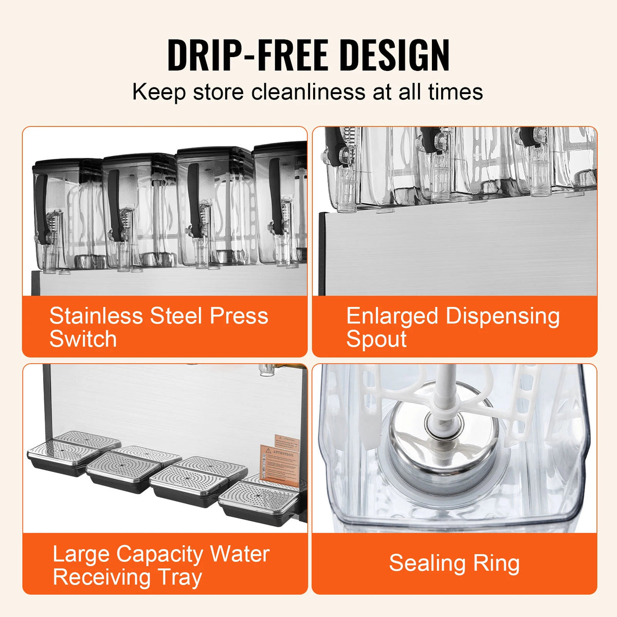 SucceBuy Commercial Beverage Dispenser For Iced Tea And Juice Machine